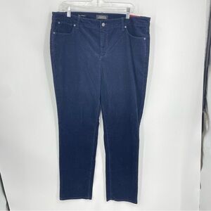 Talbots Flawless Five Pocket Slim Ankle navy blue Corduroy Pants Sz 16